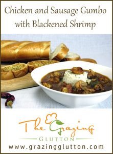Chicken and Sausage Gumbo with Blackened Shrimp