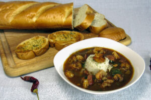 Chicken and Sausage Gumbo with Blackened Shrimp Recipe
