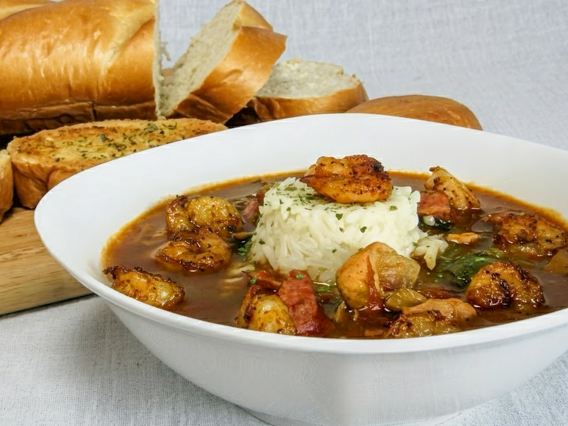 Chicken and Sausage Gumbo with Blackened Shrimp Recipe